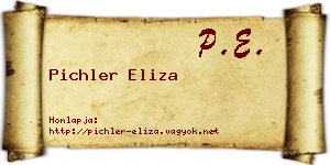 Pichler Eliza névjegykártya